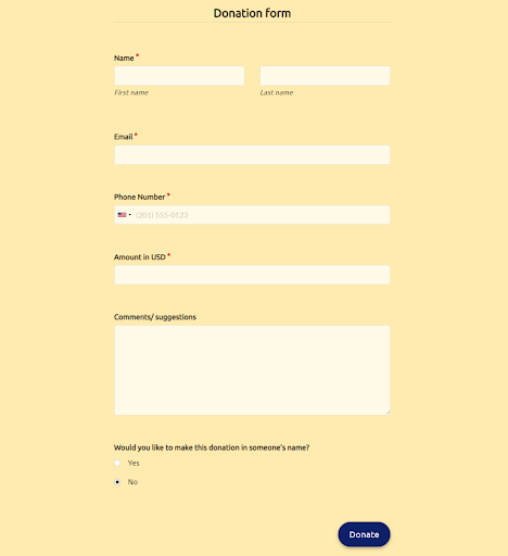 Form Generator, Donate Form Template