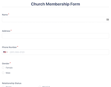 Church Membership Form