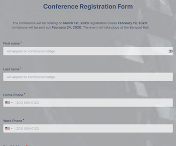 Online Conference Registration Form