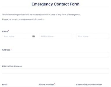 Emergency Contact Form