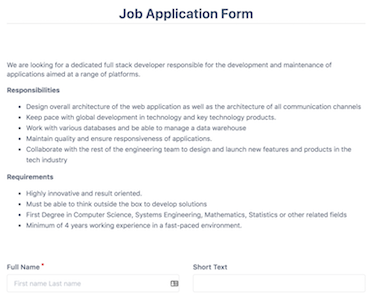 Job Application Forms