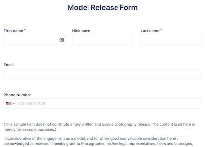 Model Release Form