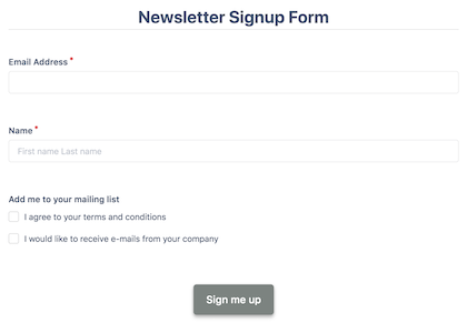Newsletter Signup Form