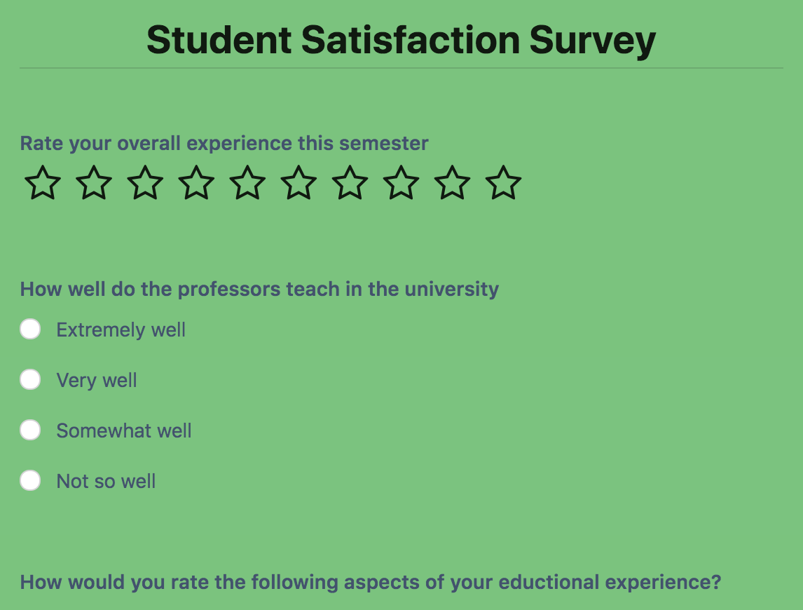 Student Satisfaction Survey